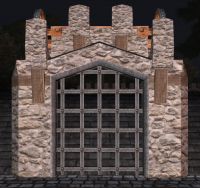A Rounded stone portcullis (fence)