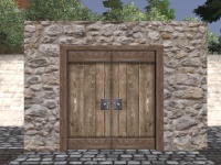 A Rounded stone double door