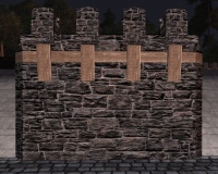 A Tall slate stone wall