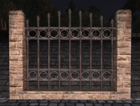 A Sandstone high iron fence